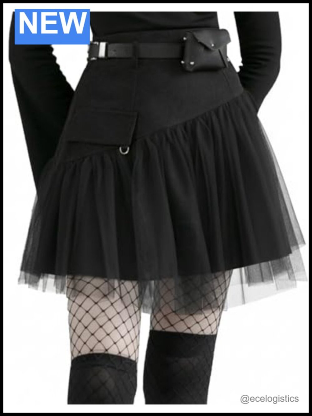 Gothic Mini Plaid Skirt with Tulle High Waist A-Line